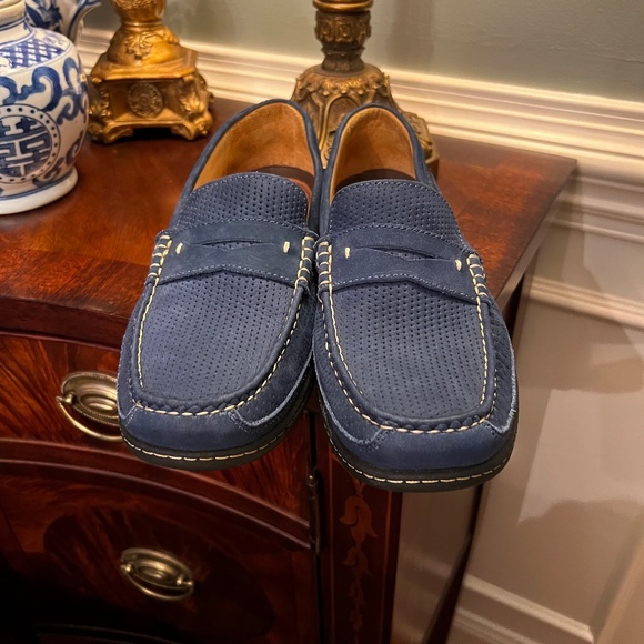EUC Men's Johnston and Murphy Blue Suede Comfort Flex Penny Loafers Size 11.5 M - Picture 4 of 8